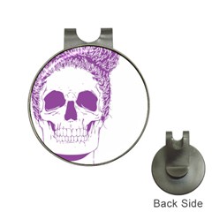 Purple Skull Bun Up Hat Clip With Golf Ball Marker by vividaudacity