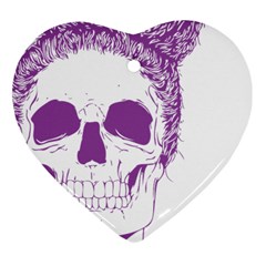 Purple Skull Bun Up Heart Ornament (two Sides) by vividaudacity