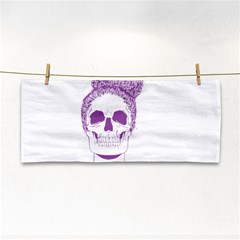 Purple Skull Bun Up Hand Towel by vividaudacity