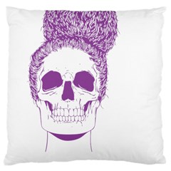 Purple Skull Bun Up Large Cushion Case (single Sided)  by vividaudacity