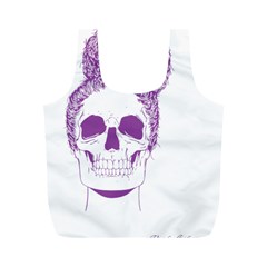 Purple Skull Bun Up Reusable Bag (m) by vividaudacity