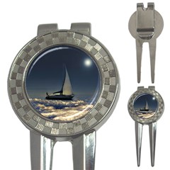 Navigating Trough Clouds Dreamy Collage Photography Golf Pitchfork & Ball Marker by dflcprints