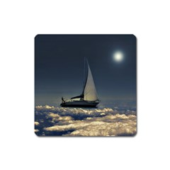 Navigating Trough Clouds Dreamy Collage Photography Magnet (square) by dflcprints