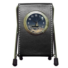 Navigating Trough Clouds Dreamy Collage Photography Stationery Holder Clock by dflcprints