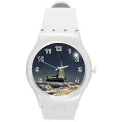 Navigating Trough Clouds Dreamy Collage Photography Plastic Sport Watch (medium) by dflcprints