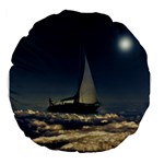 Navigating Trough Clouds Dreamy Collage Photography 18  Premium Flano Round Cushion  Front