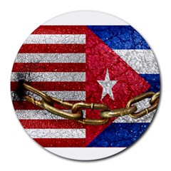 United States And Cuba Flags United Design 8  Mouse Pad (round) by dflcprints