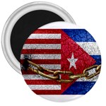 United States and Cuba Flags United Design 3  Button Magnet Front