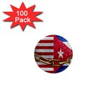 United States and Cuba Flags United Design 1  Mini Button Magnet (100 pack) Front