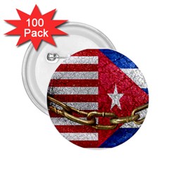 United States And Cuba Flags United Design 2 25  Button (100 Pack) by dflcprints