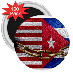 United States And Cuba Flags United Design 3  Button Magnet (100 Pack) by dflcprints