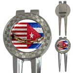 United States and Cuba Flags United Design Golf Pitchfork & Ball Marker Front