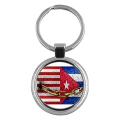 United States And Cuba Flags United Design Key Chain (round) by dflcprints