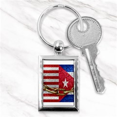 United States And Cuba Flags United Design Key Chain (rectangle) by dflcprints