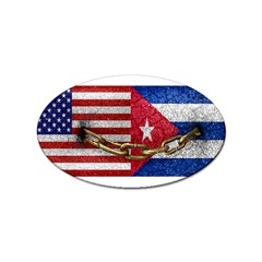 United States And Cuba Flags United Design Sticker (oval) by dflcprints