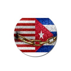 United States And Cuba Flags United Design Magnet 3  (round) by dflcprints