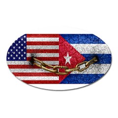 United States And Cuba Flags United Design Magnet (oval) by dflcprints