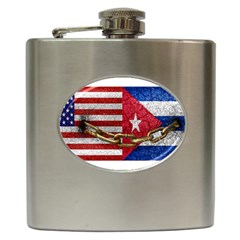 United States And Cuba Flags United Design Hip Flask by dflcprints