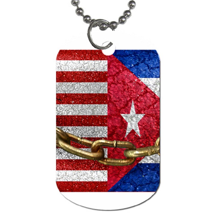 United States and Cuba Flags United Design Dog Tag (Two-sided) 