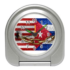 United States And Cuba Flags United Design Desk Alarm Clock by dflcprints