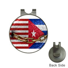 United States And Cuba Flags United Design Hat Clip With Golf Ball Marker