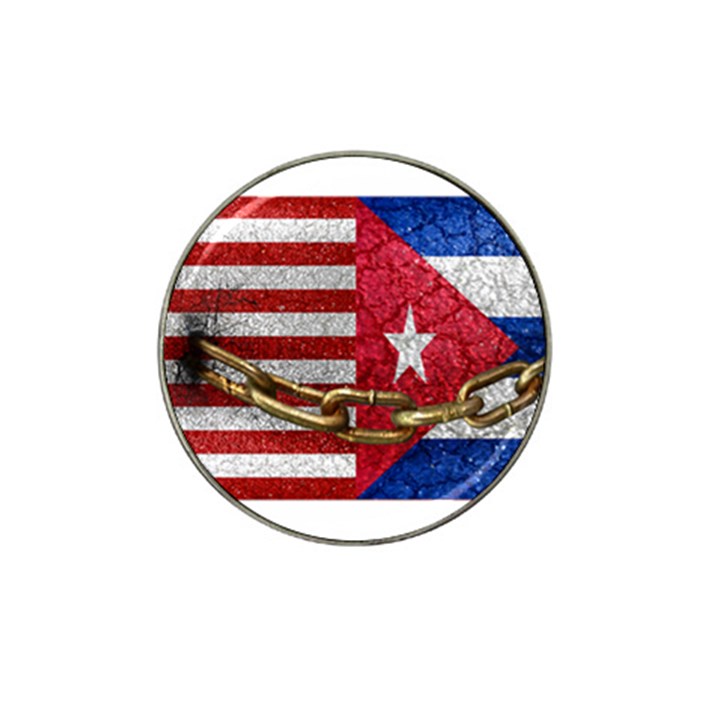 United States and Cuba Flags United Design Golf Ball Marker 4 Pack (for Hat Clip)