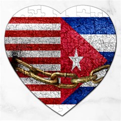 United States And Cuba Flags United Design Jigsaw Puzzle (heart) by dflcprints