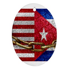 United States And Cuba Flags United Design Oval Ornament (two Sides) by dflcprints