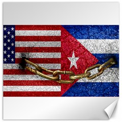 United States And Cuba Flags United Design Canvas 12  X 12  (unframed) by dflcprints