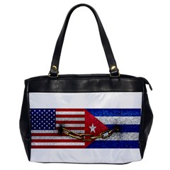 United States And Cuba Flags United Design Oversize Office Handbag (one Side) by dflcprints