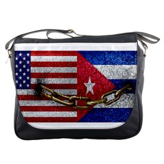 United States And Cuba Flags United Design Messenger Bag by dflcprints