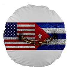 United States And Cuba Flags United Design 18  Premium Round Cushion  by dflcprints