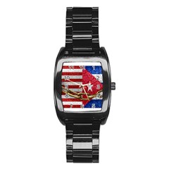 United States And Cuba Flags United Design Stainless Steel Barrel Watch by dflcprints