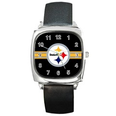 Pittsburgh Steelers National Football League Nfl Teams Afc Square Leather Watch by SportMart