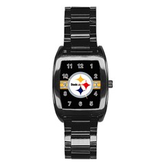 Pittsburgh Steelers National Football League Nfl Teams Afc Stainless Steel Barrel Watch