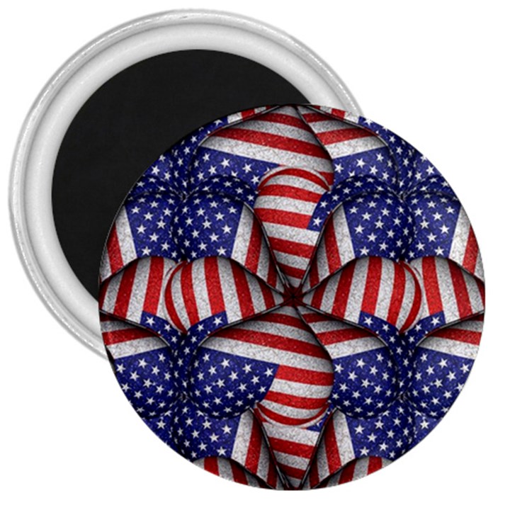 Modern Usa Flag Pattern 3  Button Magnet