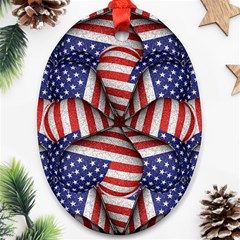 Modern Usa Flag Pattern Oval Ornament by dflcprints