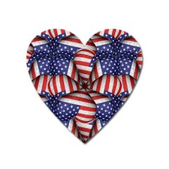 Modern Usa Flag Pattern Magnet (heart) by dflcprints