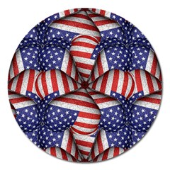 Modern Usa Flag Pattern Magnet 5  (round) by dflcprints