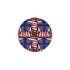 Modern Usa Flag Pattern Golf Ball Marker 4 Pack