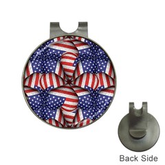 Modern Usa Flag Pattern Hat Clip With Golf Ball Marker by dflcprints