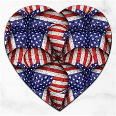 Modern Usa Flag Pattern Jigsaw Puzzle (heart) by dflcprints