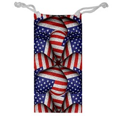 Modern Usa Flag Pattern Jewelry Bag by dflcprints