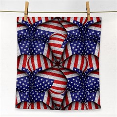 Modern Usa Flag Pattern Face Towel by dflcprints