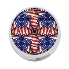 Modern Usa Flag Pattern 4-port Usb Hub (one Side)