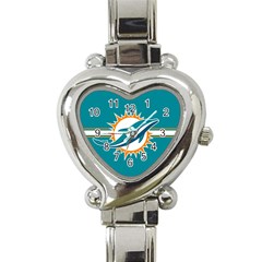 Miami Dolphins National Football League Nfl Teams Afc Heart Italian Charm Watch 