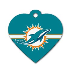 Miami Dolphins National Football League Nfl Teams Afc Dog Tag Heart (one Sided)  by SportMart