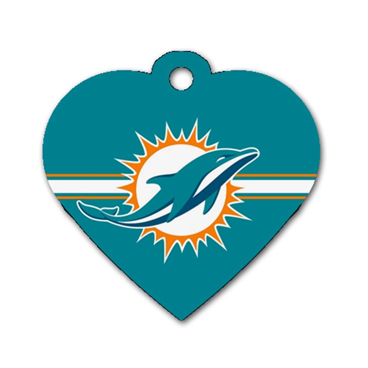 Miami Dolphins National Football League Nfl Teams Afc Dog Tag Heart (Two Sided)