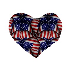 Modern Usa Flag Pattern 16  Premium Heart Shape Cushion  by dflcprints