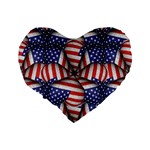 Modern Usa Flag Pattern 16  Premium Flano Heart Shape Cushion  Back